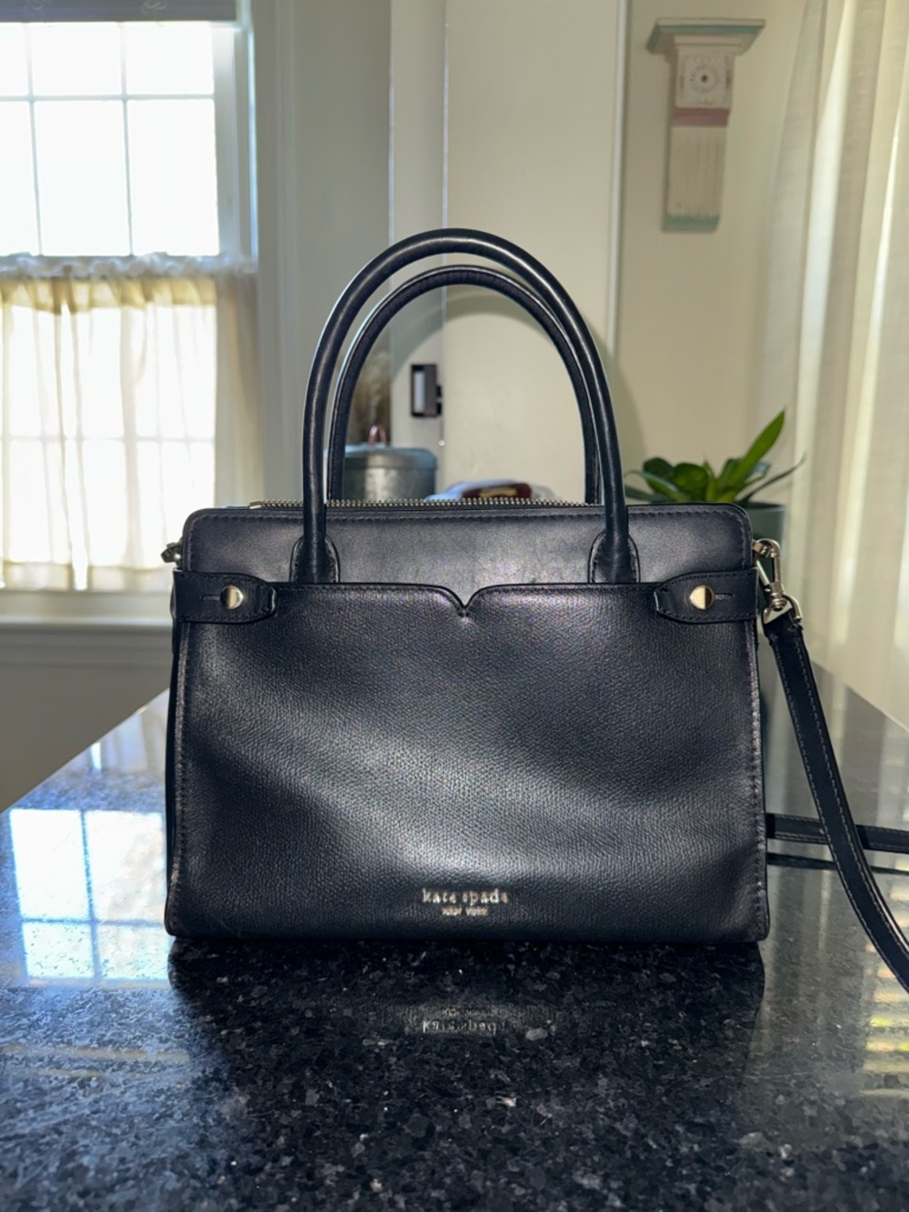 Kate Spade Staci Black Leather Satchel